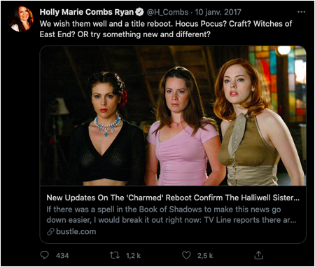 Réaction de Holly Marie Combs au reboot de Charmed